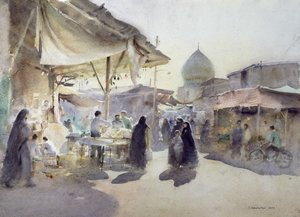 Światło i cień, Shiraz Bazaar, 1994 (wc na papierze)